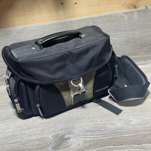 Quantaray Camera Bag Shoulder Case Black Padded DSLR SLR Lens Gear Dividers